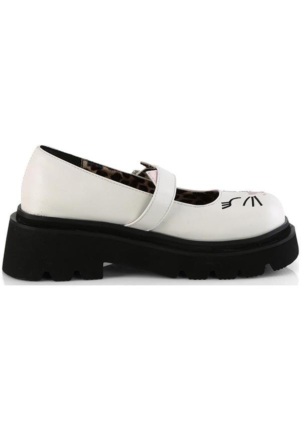 RENEGADE-56 White Flats Preorder - Stylish Maryjane Shoes
