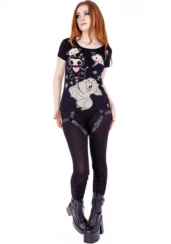 Cupcake Cult's Adorable and Edgy Bat Candy Cotton T-Shirt
