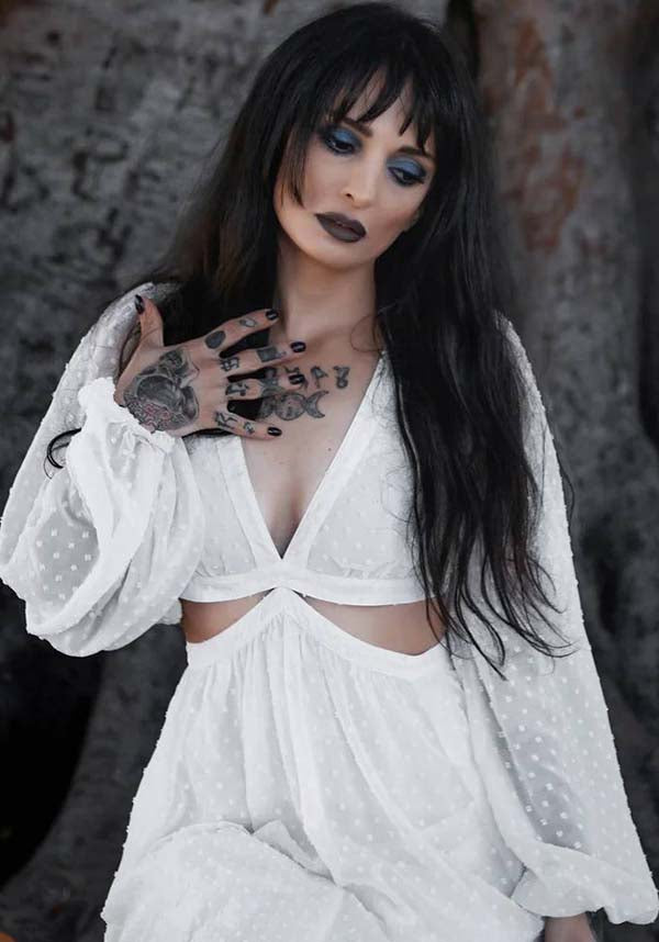 Ethereal Moonrise White Evening Dress by Lively Ghosts