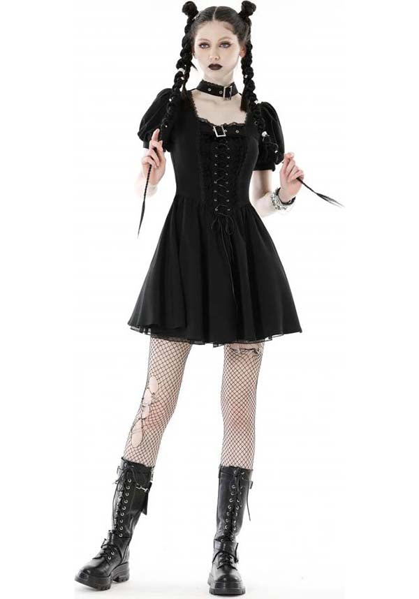 Dark in Love Baby Bat Lace-up Ethereal Women's Dress