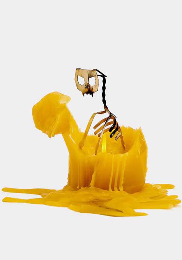 Kisa Cat-Shaped Candle in Mustard Yellow Color