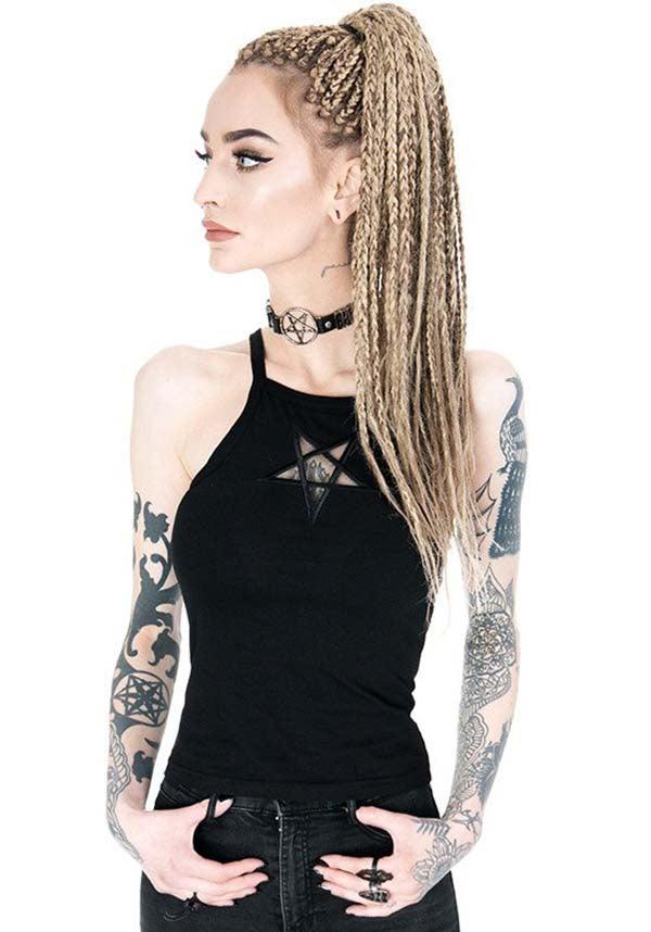 Restyle Pentagram Mesh Singlet Top - A Stylish Addition to Your Alternative Wardrobe