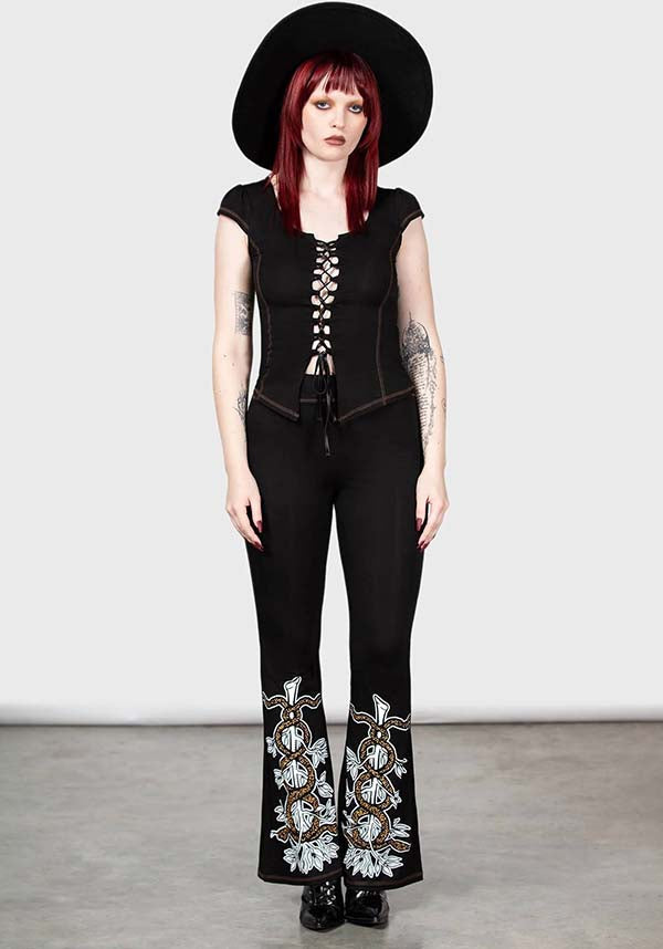 Soft and Stretch Midsummer Maypole Top with Tie Front Detail