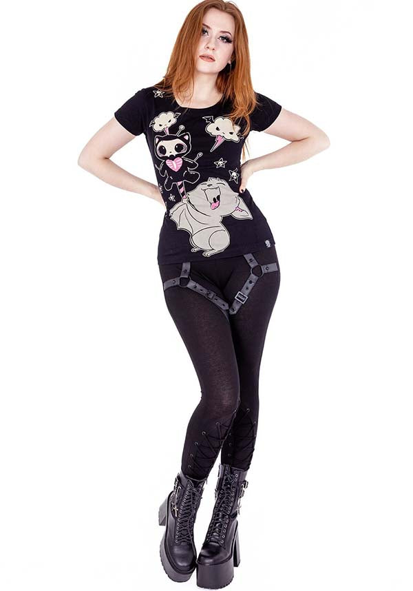 Cupcake Cult's Adorable and Edgy Bat Candy Cotton T-Shirt