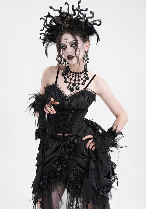 Devil Fashion Laced Briar Gothic Corset Top for Dark Romantics