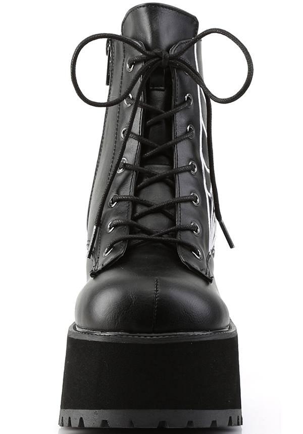 PREORDER: Demonia Ranger-105 Black Platform Lace-Up Ankle Boots