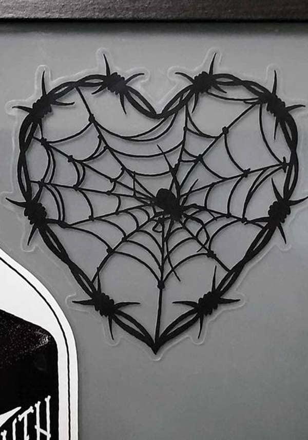 Clear Barbed Wire Heart Window Sticker | Exclusive Artwork by Villy Villain for Sourpuss