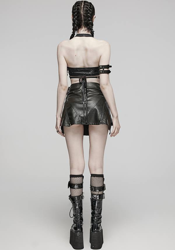 Punk Rave's Black Elastic Wrap Halter Top - Minerva Style