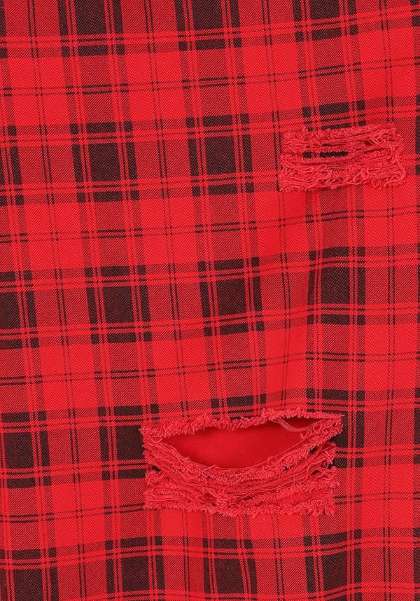 Banned Alternative Kenouna Red Tartan Distressed Punk Pants