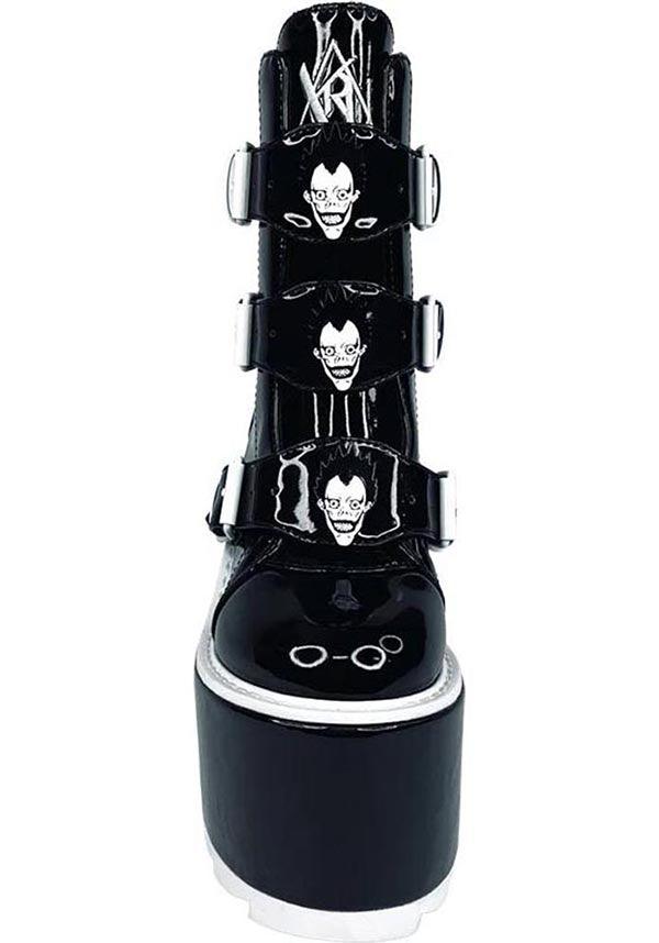 YRU x Death Note Dune Lo Ryuk Black Platform Boots - Exclusive Anime - Inspired Footwear