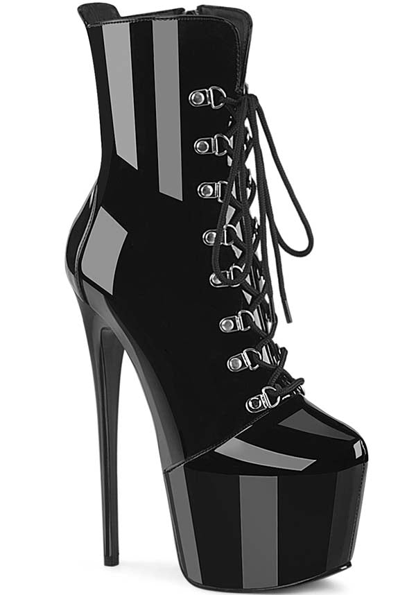 JUBILANT-1014 Black Patent Platform Ankle Boots for Pre - order