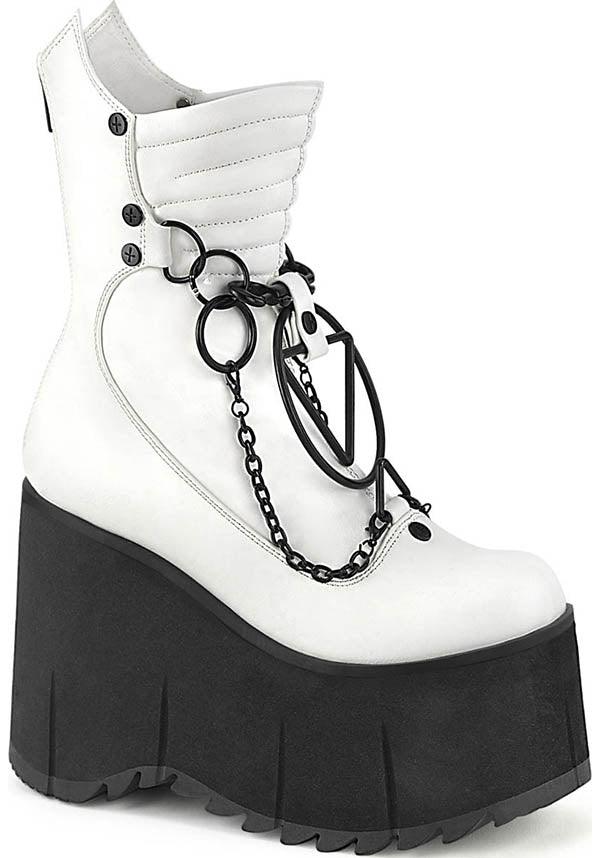 PRE-ORDER KERA-130 Platform Boots in Stylish White