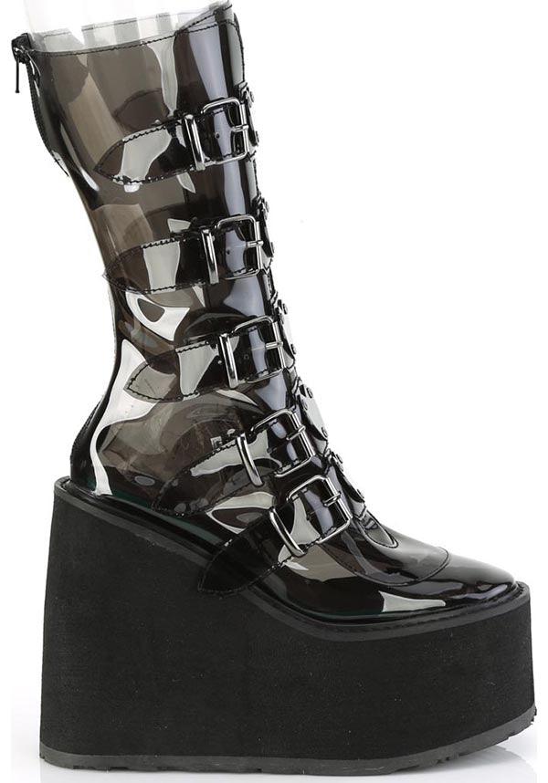 PREORDER: SWING-230C Platform Boots in Smoke TPU