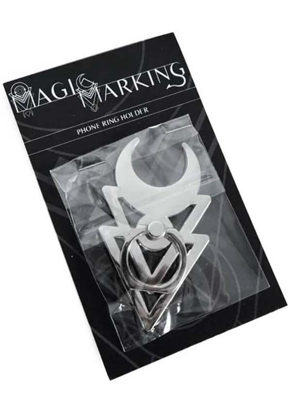 Mystical Lunar Triangle Phone Ring Holder for Spiritual and Practical Use