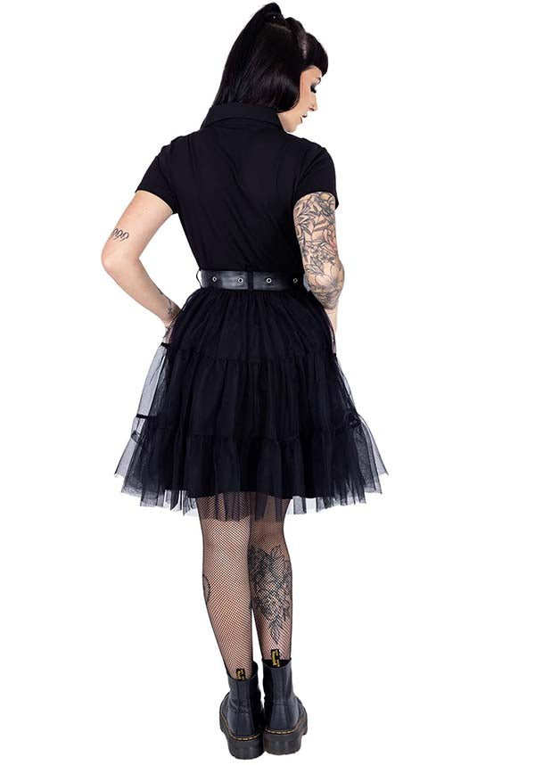 Poizen Industries Raven Gothic Mini Dress for a Hauntingly Elegant Look
