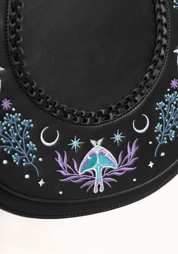 Restyle Enchanted Moonglow Embroidered Saddle Bag for Mystical Lovers