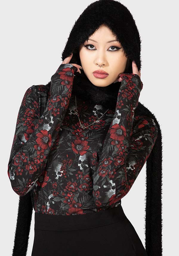 Soft and Stretchy Long Sleeve Pitiful Petals Top