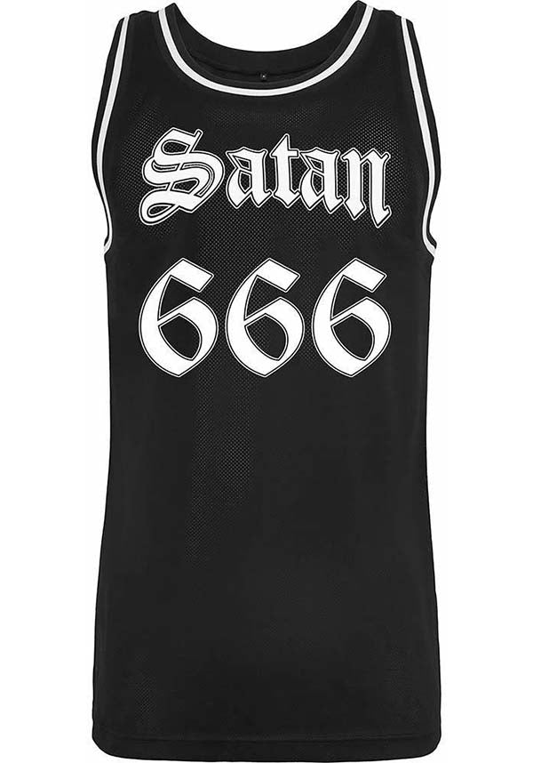 Satan-themed Unisex Mesh Basketball Jersey Style Top