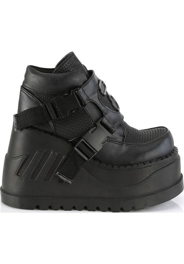 Black STOMP-15 Wedge Platform Boots [PREORDER]