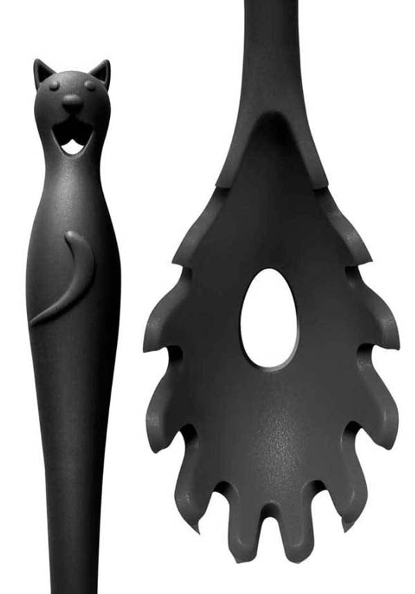 Black Cat Design Kitchen Pasta Spoon - A Must - Have Cooking Utensil