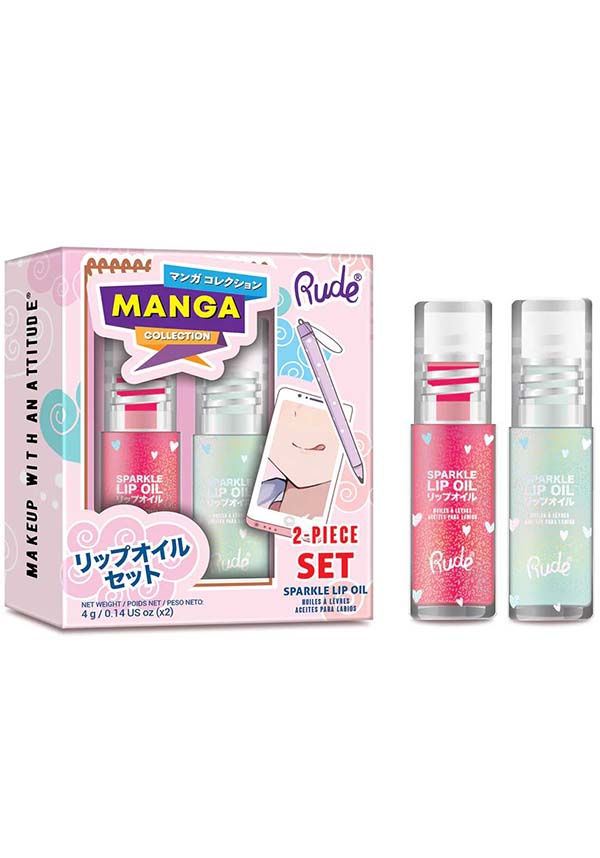 Manga Flavored [Watermelon and Mint Sparkle] Lip Oil Duo - Moisturizing Lip Care Product