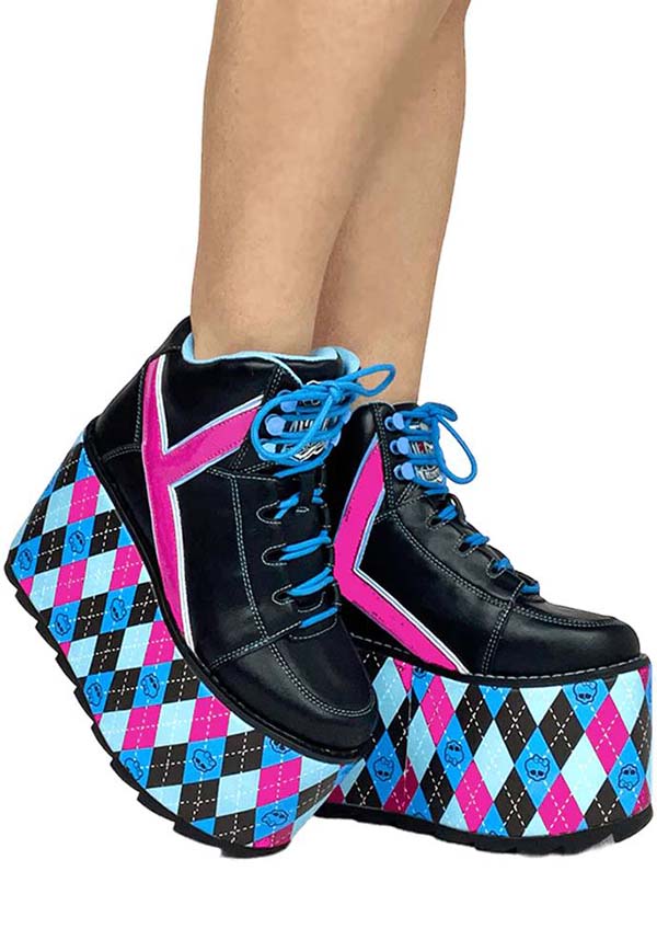Qozmo Monster High Platform Shoes in Black and Multi-Color Design