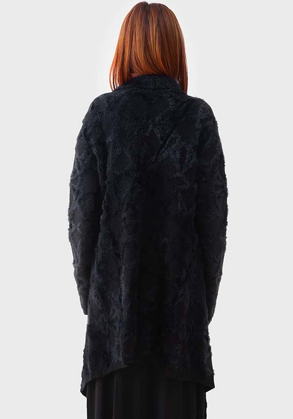 Soft and Fluffy Moon Thread Jacquard Knit Cardigan