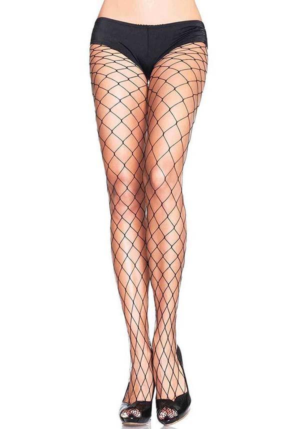 Leg Avenue Isla Black Fence Net Tights - Stylish and Versatile Hosiery