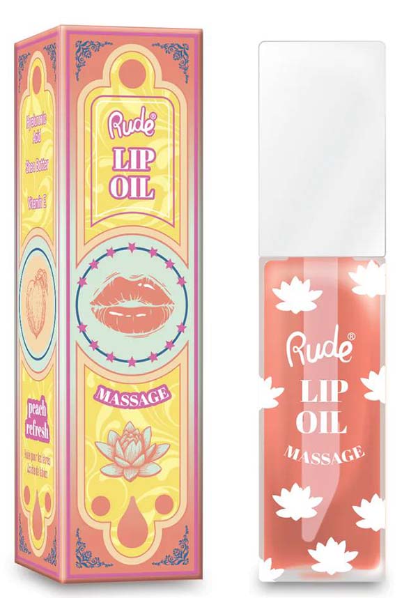 Rude Cosmetics Peach Refresh Lip Oil Massage for a Fruity Lip Treat