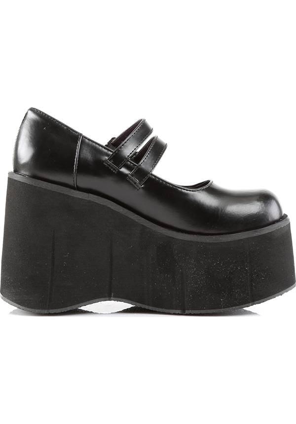 Demonia Platform Double Buckle Strap Black Mary Janes [PRE - ORDER]