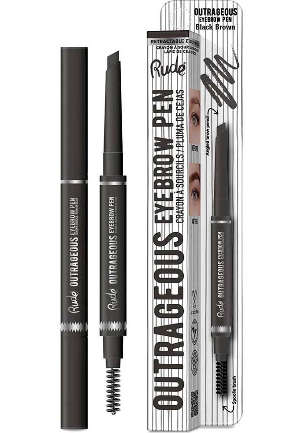 Striking Black Brown EYEBROW PEN by Rude Cosmetics