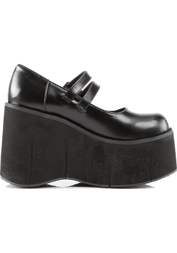 KERA-08 Black Platform Double Buckle Mary Janes - In Stock