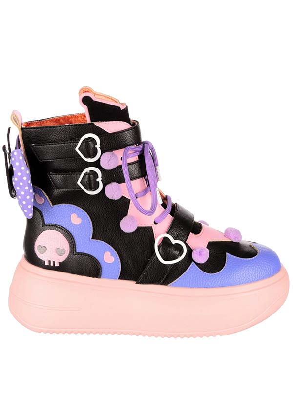 Stay Spooky Kuromi Inspired Platform Ankle Sneakers for an Edgy Look
