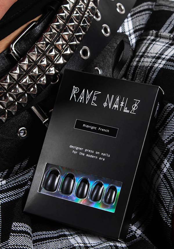 Glamorous Midnight French Press - On Nails for Trendy Women