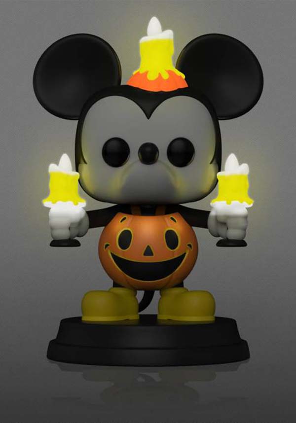 Disney POP! Vinyl Collectible: Super Sized 6-Inch Halloween Mickey Mouse Figurine That Lights Up
