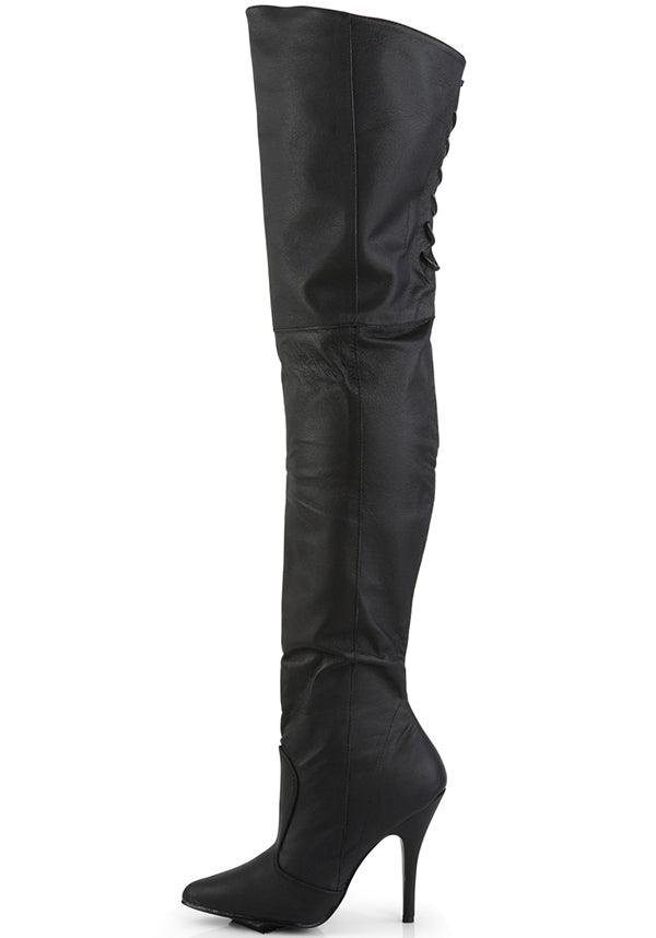 PREORDER - Legendary 8899 Black Lace - Up Thigh High Boots