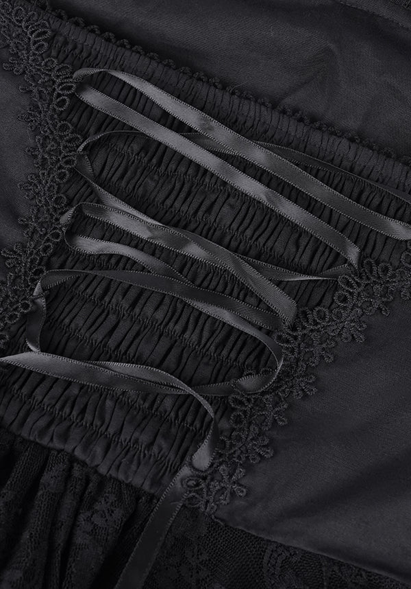 Enchanting Halter Ruffle Neck Cotton-Polyamide Dress - Unleash Your Inner Spooky Deity