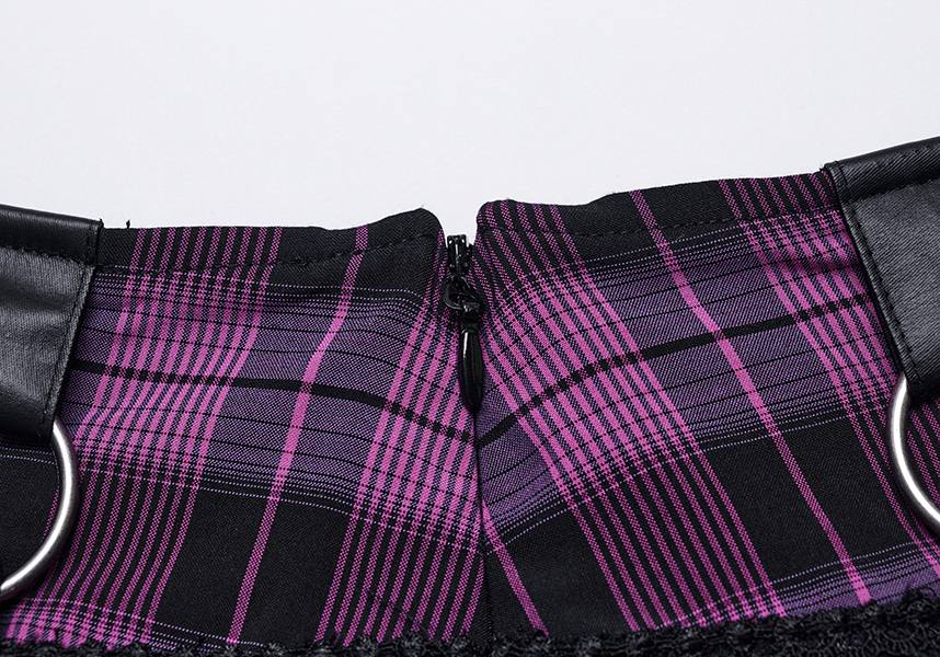 Quinn Magenta and Black Tartan Mini Skirt for Women - A Fashionable and Versatile Bottom Wear