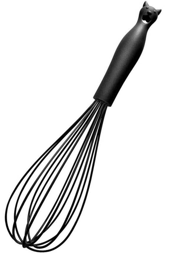 Black Cat Design Kitchen Whisk - A 'Cat's Kitchen' Utensil