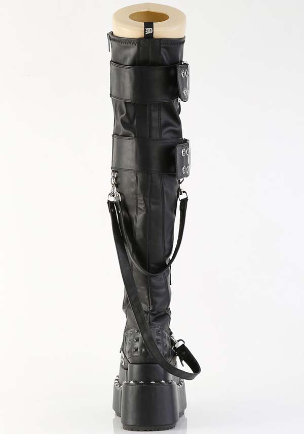 BEAR-316 Black Platform Over-The-Knee Boots for Alternative Fashion (Preorder)