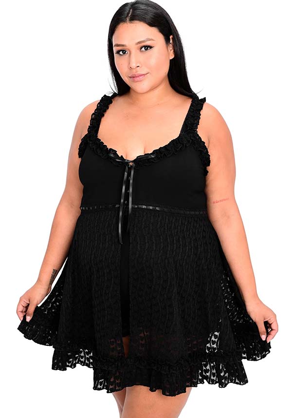 Marleigh Modal & Heart Lace Adjustable Lingerie Dress