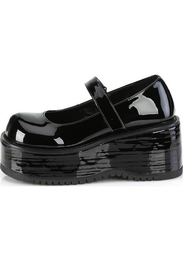 Black Patent Dollie-01 Platform Shoes | Preorder