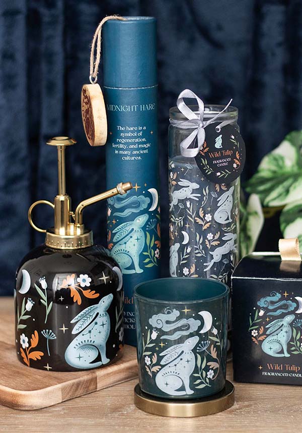 Gorgeous Gold-Detailed Ceramic Midnight Hare Plant Mister