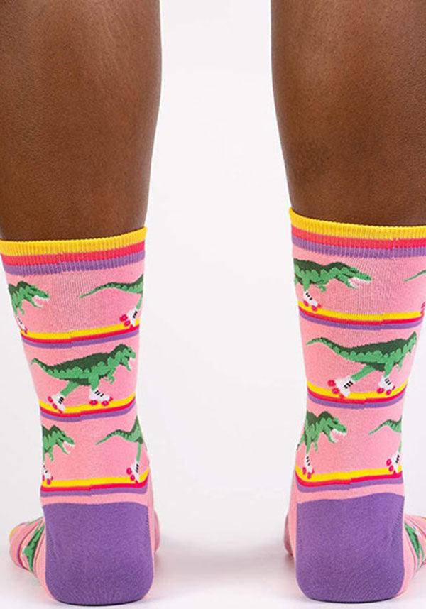 Rawr-ler Rink Themed Women's Crew Socks for Shoe Sizes 5 - 10