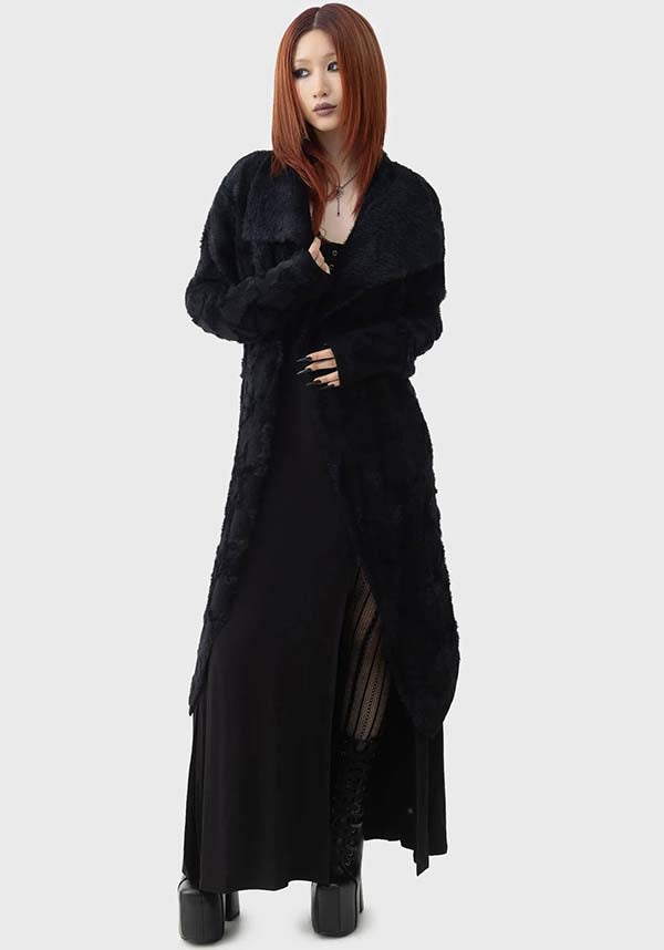 Soft and Fluffy Moon Thread Jacquard Knit Cardigan