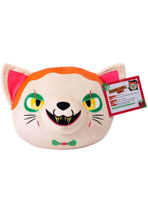 Kreepy Katz Series 1 Super Soft Kandy Cat Head Plush Toy with Curly Tail in Branded Cardboard Cat Carrier