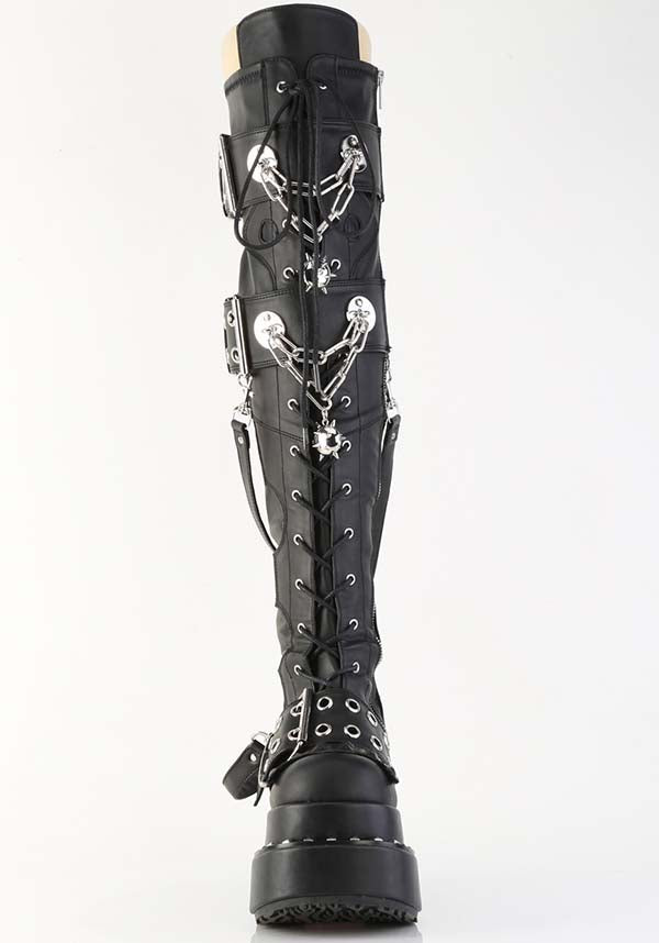 BEAR-316 Black Platform Over-The-Knee Boots for Alternative Fashion (Preorder)