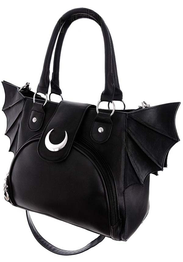 Gothic-Style Restyle Moon Bat Design Handbag for Girls