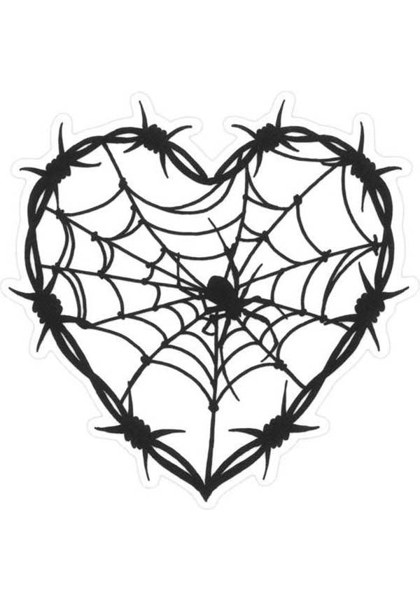 Clear Barbed Wire Heart Window Sticker | Exclusive Artwork by Villy Villain for Sourpuss