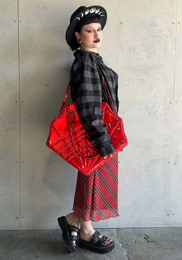 Red - Accented Black Widow Stylish Handbag
